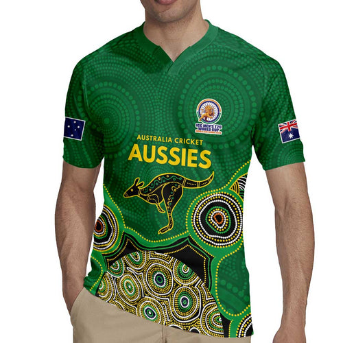 Custom Australia Cricket Spirit 2026 Rugby Jersey World T20 Edition - Green Aboriginal - Aussie Hoodie