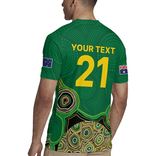 Custom Australia Cricket Spirit 2026 Rugby Jersey World T20 Edition - Green Aboriginal - Aussie Hoodie