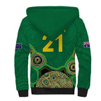 Custom Australia Cricket Spirit 2026 Sherpa Hoodie World T20 Edition - Green Aboriginal - Aussie Hoodie