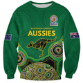 Custom Australia Cricket Spirit 2026 Sweatshirt World T20 Edition - Green Aboriginal - Aussie Hoodie
