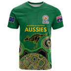 Custom Australia Cricket Spirit 2026 T Shirt World T20 Edition - Green Aboriginal - Aussie Hoodie