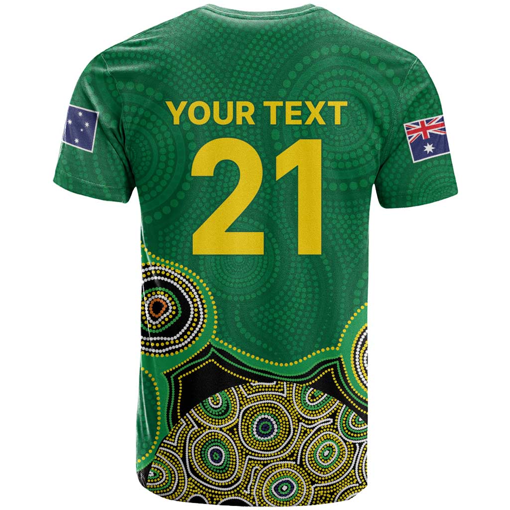 Custom Australia Cricket Spirit 2026 T Shirt World T20 Edition - Green Aboriginal - Aussie Hoodie