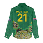Custom Australia Cricket Spirit 2026 Women Casual Shirt World T20 Edition - Green Aboriginal - Aussie Hoodie