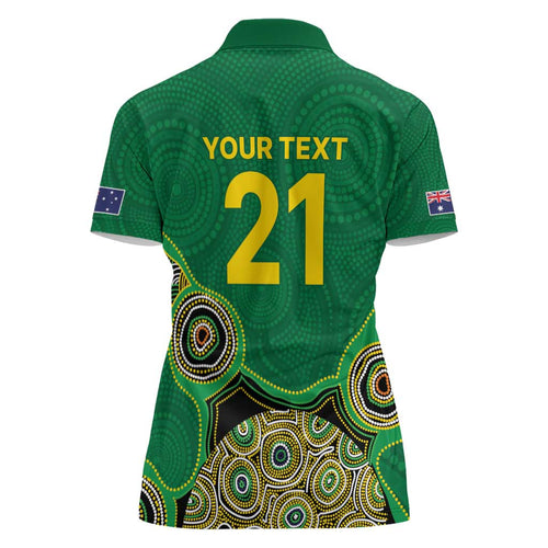 Custom Australia Cricket Spirit 2026 Women Polo Shirt World T20 Edition - Green Aboriginal - Aussie Hoodie
