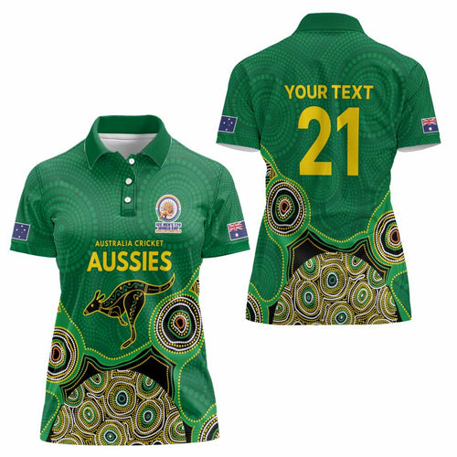Custom Australia Cricket Spirit 2026 Women Polo Shirt World T20 Edition - Green Aboriginal - Aussie Hoodie