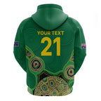 Custom Australia Cricket Spirit 2026 Zip Hoodie World T20 Edition - Green Aboriginal - Aussie Hoodie