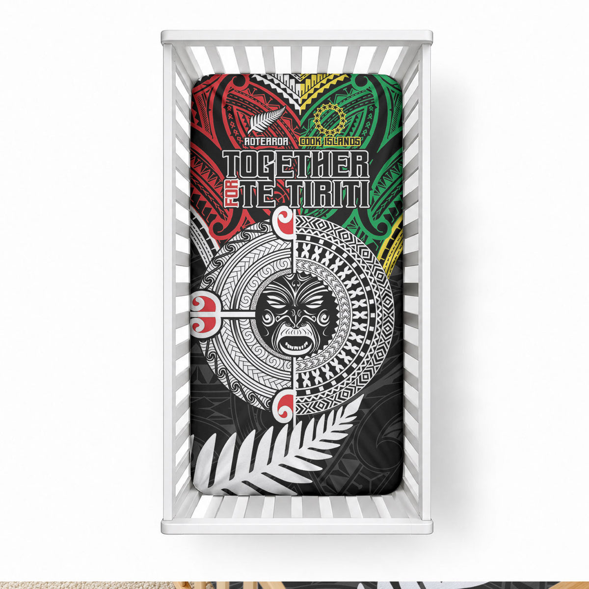 Aotearoa and Cook Islands Mo Te Tiriti Baby Bed Cover New Zealand Honour The Treaty Ake!Ake!Ake!