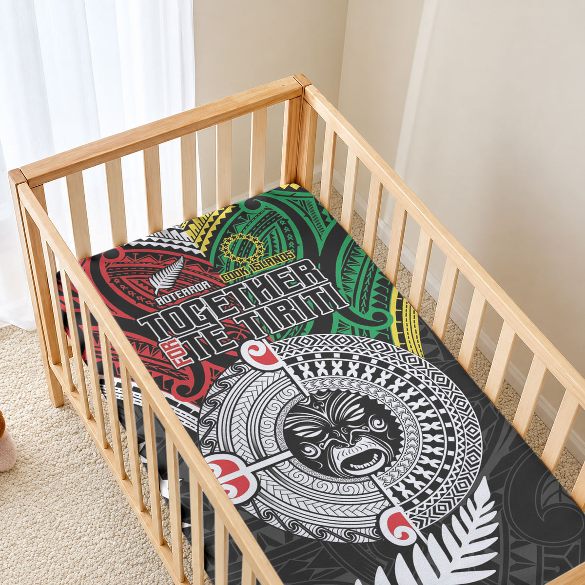 Aotearoa and Cook Islands Mo Te Tiriti Baby Bed Cover New Zealand Honour The Treaty Ake!Ake!Ake!