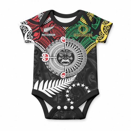 Aotearoa and Cook Islands Mo Te Tiriti Baby Onesie New Zealand Honour The Treaty Ake!Ake!Ake!