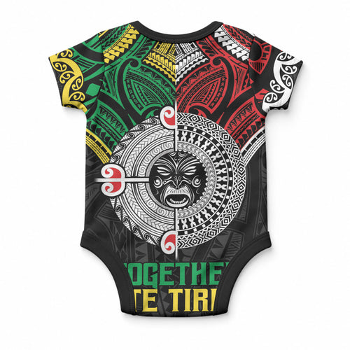 Aotearoa and Cook Islands Mo Te Tiriti Baby Onesie New Zealand Honour The Treaty Ake!Ake!Ake!