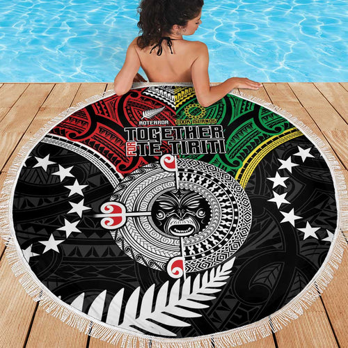 Aotearoa and Cook Islands Mo Te Tiriti Beach Blanket New Zealand Honour The Treaty Ake!Ake!Ake!