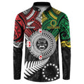 Aotearoa and Cook Islands Mo Te Tiriti Button Sweatshirt New Zealand Honour The Treaty Ake!Ake!Ake!