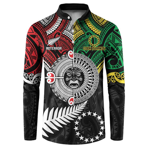 Aotearoa and Cook Islands Mo Te Tiriti Button Sweatshirt New Zealand Honour The Treaty Ake!Ake!Ake!