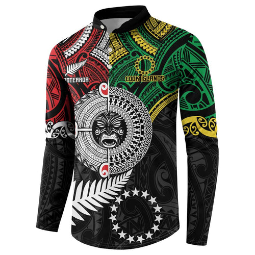 Aotearoa and Cook Islands Mo Te Tiriti Button Sweatshirt New Zealand Honour The Treaty Ake!Ake!Ake!