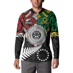 Aotearoa and Cook Islands Mo Te Tiriti Button Sweatshirt New Zealand Honour The Treaty Ake!Ake!Ake!