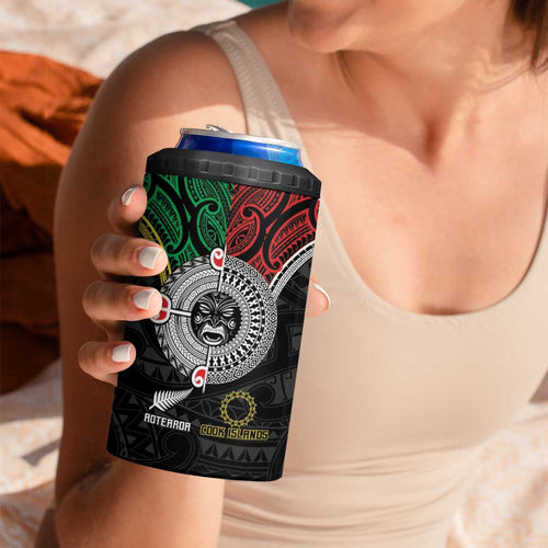 Aotearoa and Cook Islands Mo Te Tiriti 4 in 1 Can Cooler Tumbler New Zealand Honour The Treaty Ake!Ake!Ake!