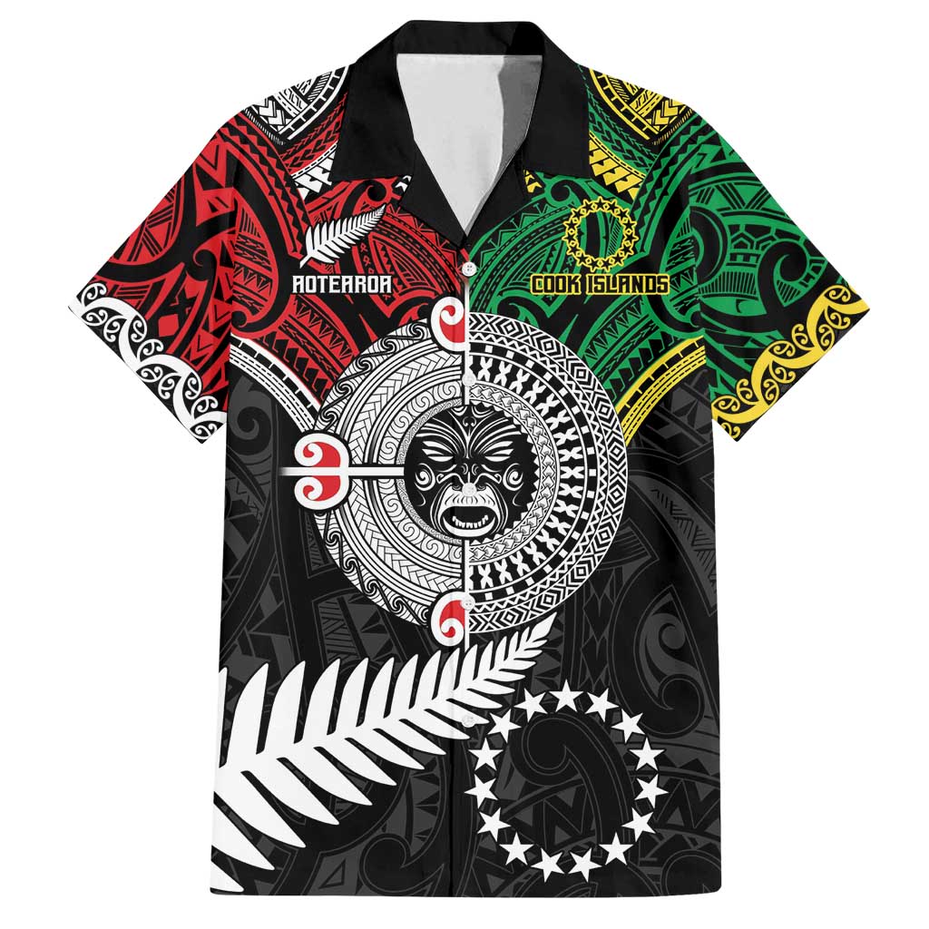 Aotearoa and Cook Islands Mo Te Tiriti Family Matching Long Sleeve Bodycon Dress and Hawaiian Shirt New Zealand Honour The Treaty Ake!Ake!Ake!