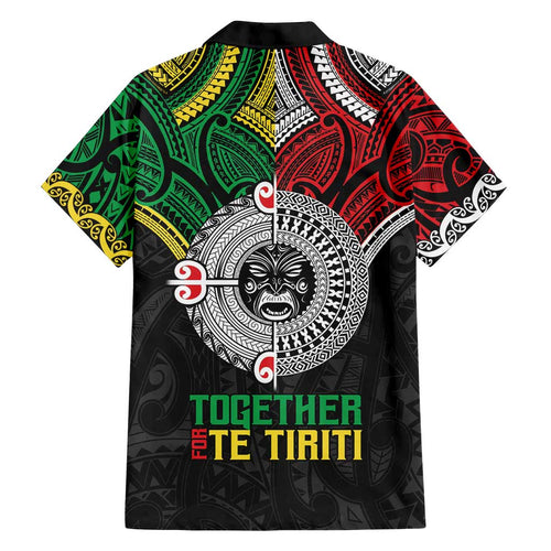 Aotearoa and Cook Islands Mo Te Tiriti Family Matching Puletasi and Hawaiian Shirt New Zealand Honour The Treaty Ake!Ake!Ake!