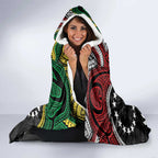 Aotearoa and Cook Islands Mo Te Tiriti Hooded Blanket New Zealand Honour The Treaty Ake!Ake!Ake!