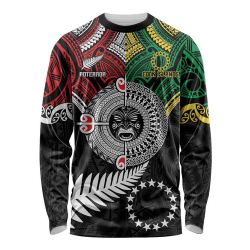 Aotearoa and Cook Islands Mo Te Tiriti Long Sleeve Shirt New Zealand Honour The Treaty Ake!Ake!Ake!