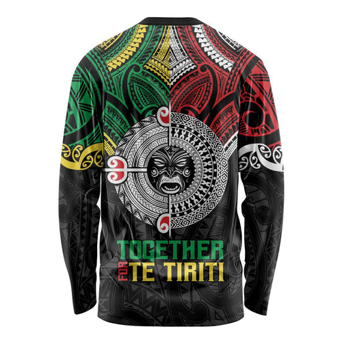 Aotearoa and Cook Islands Mo Te Tiriti Long Sleeve Shirt New Zealand Honour The Treaty Ake!Ake!Ake!