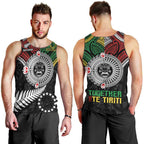 Aotearoa and Cook Islands Mo Te Tiriti Men Tank Top New Zealand Honour The Treaty Ake!Ake!Ake!