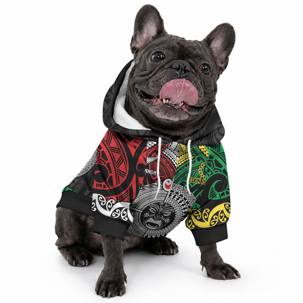 Aotearoa and Cook Islands Mo Te Tiriti Pet Hoodie New Zealand Honour The Treaty Ake!Ake!Ake!