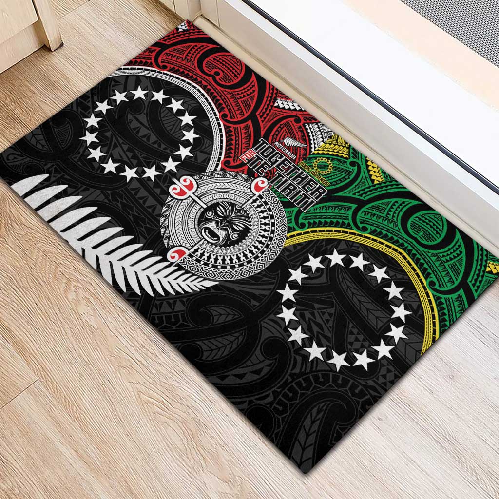 Aotearoa and Cook Islands Mo Te Tiriti Rubber Doormat New Zealand Honour The Treaty Ake!Ake!Ake!