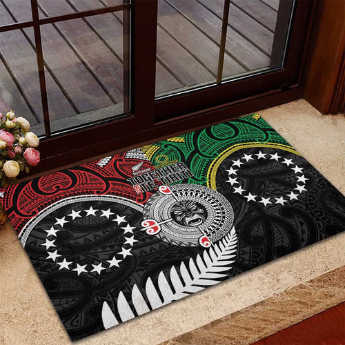 Aotearoa and Cook Islands Mo Te Tiriti Rubber Doormat New Zealand Honour The Treaty Ake!Ake!Ake!