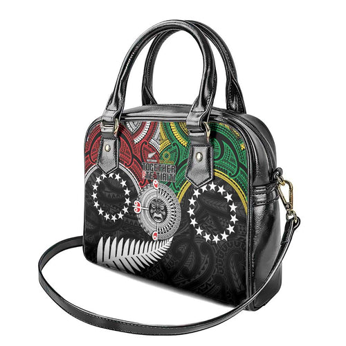 Aotearoa and Cook Islands Mo Te Tiriti Shoulder Handbag New Zealand Honour The Treaty Ake!Ake!Ake!