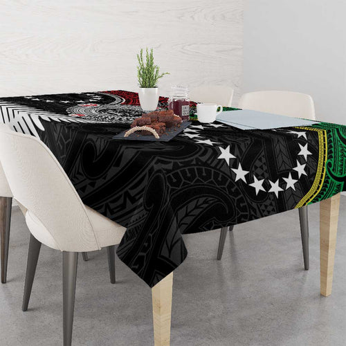 Aotearoa and Cook Islands Mo Te Tiriti Tablecloth New Zealand Honour The Treaty Ake!Ake!Ake!