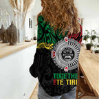 Aotearoa and Cook Islands Mo Te Tiriti Women Casual Shirt New Zealand Honour The Treaty Ake!Ake!Ake!