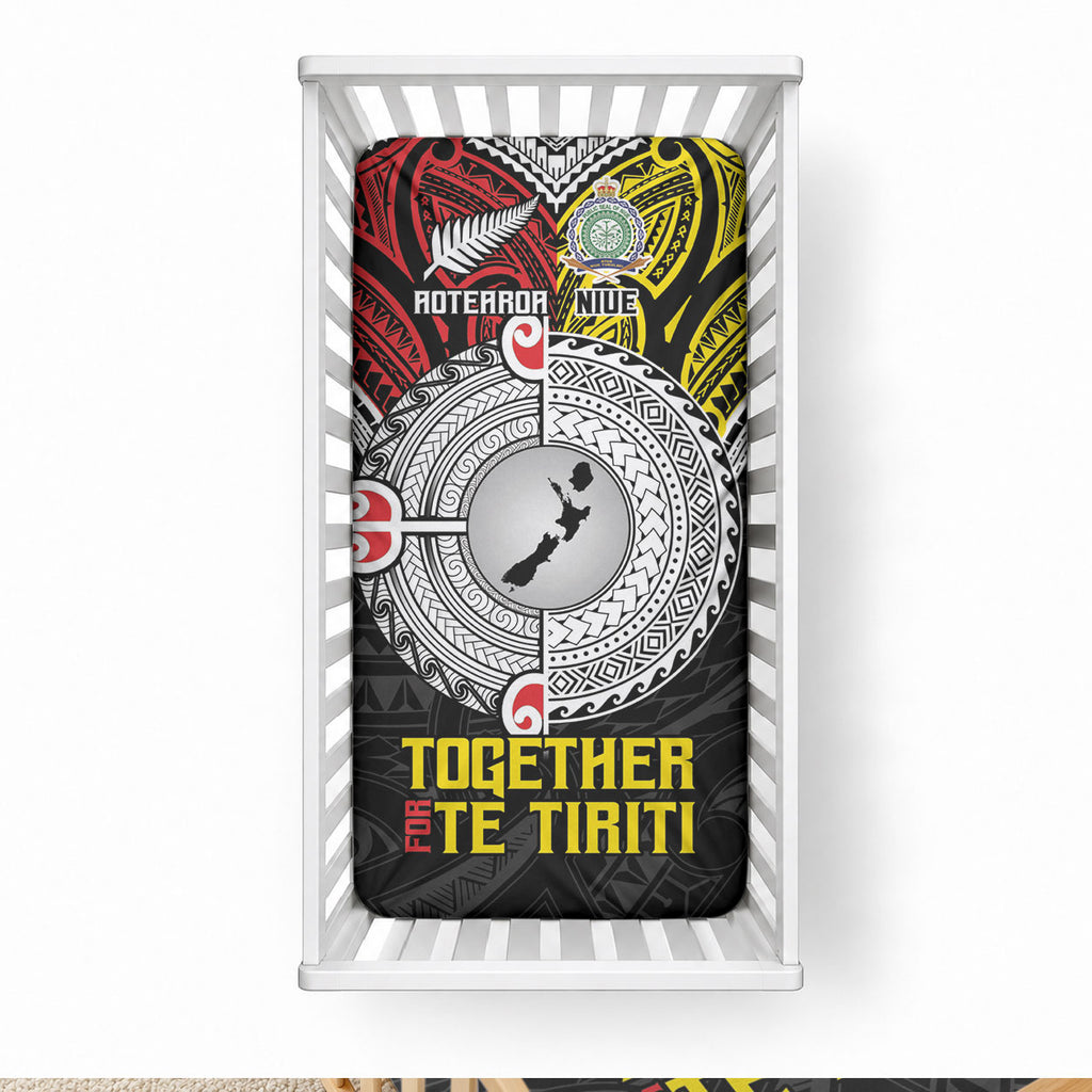 Aotearoa and Niue Mo Te Tiriti Baby Bed Cover New Zealand Honour The Treaty Ake!Ake!Ake!