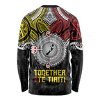 Aotearoa and Niue Mo Te Tiriti Long Sleeve Shirt New Zealand Honour The Treaty Ake!Ake!Ake!