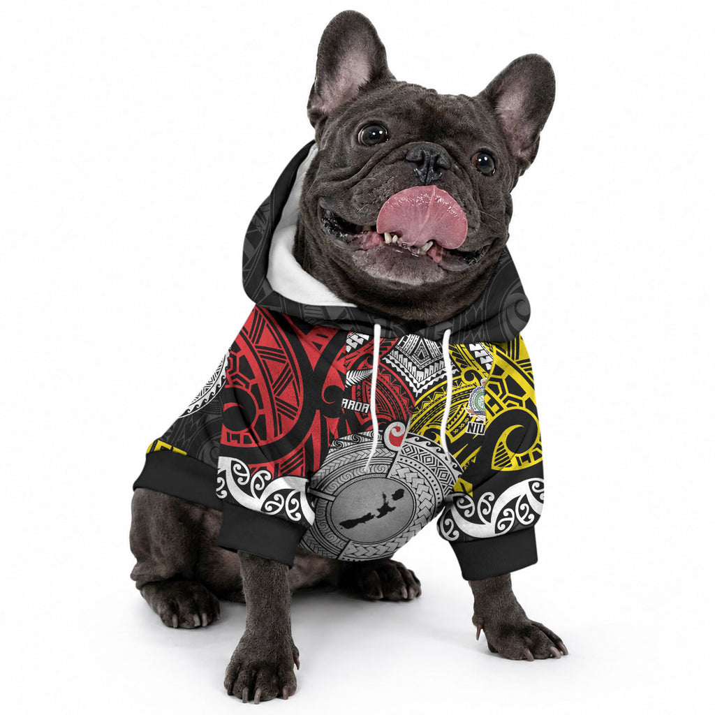 Aotearoa and Niue Mo Te Tiriti Pet Hoodie New Zealand Honour The Treaty Ake!Ake!Ake!