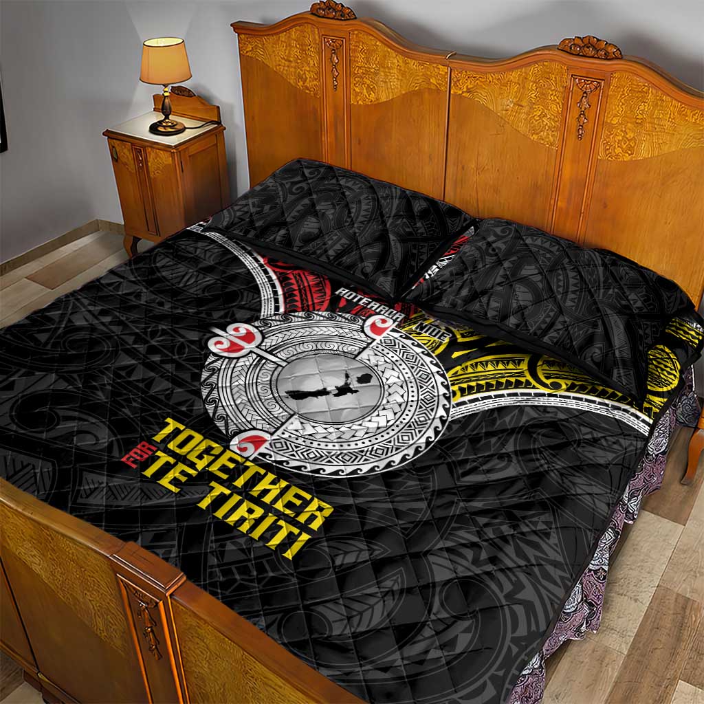 Aotearoa and Niue Mo Te Tiriti Quilt Bed Set New Zealand Honour The Treaty Ake!Ake!Ake!