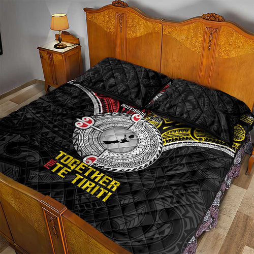 Aotearoa and Niue Mo Te Tiriti Quilt Bed Set New Zealand Honour The Treaty Ake!Ake!Ake!