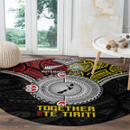 Aotearoa and Niue Mo Te Tiriti Round Carpet New Zealand Honour The Treaty Ake!Ake!Ake!