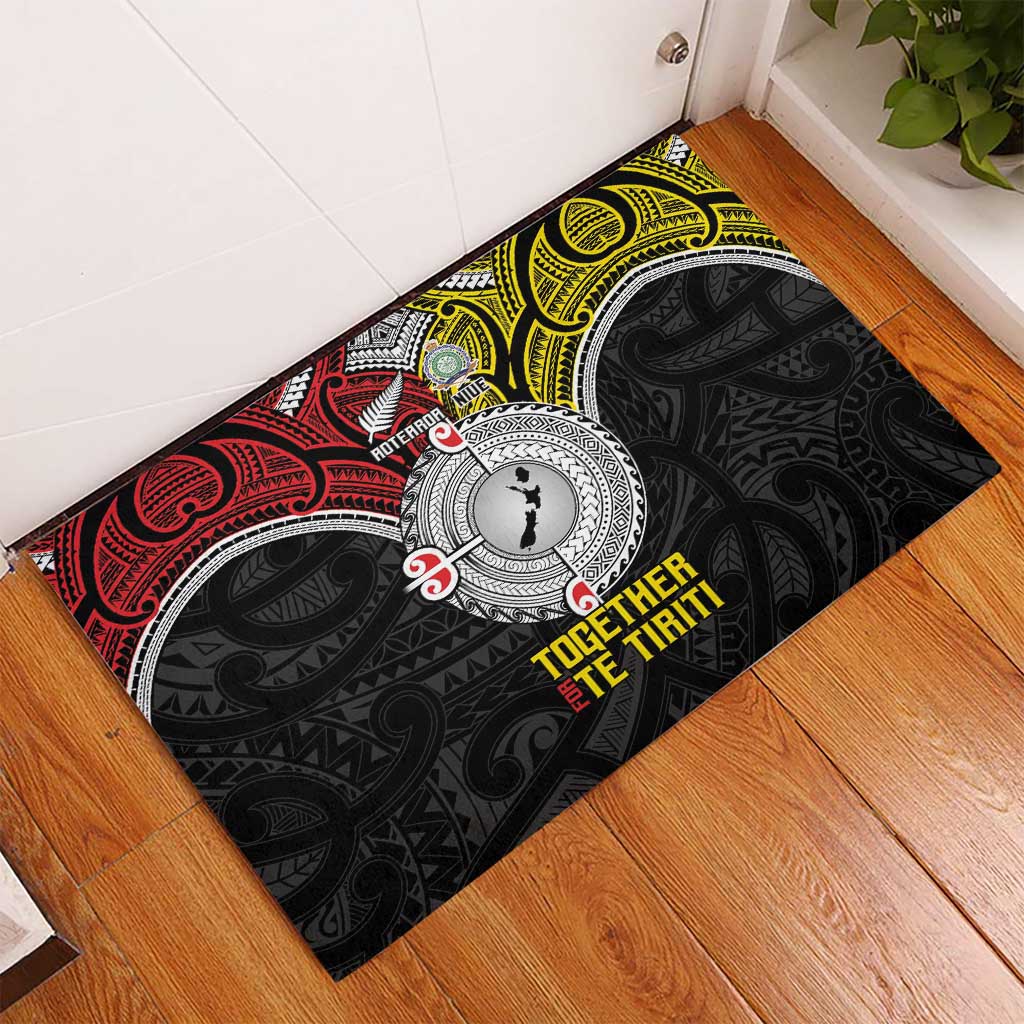 Aotearoa and Niue Mo Te Tiriti Rubber Doormat New Zealand Honour The Treaty Ake!Ake!Ake!