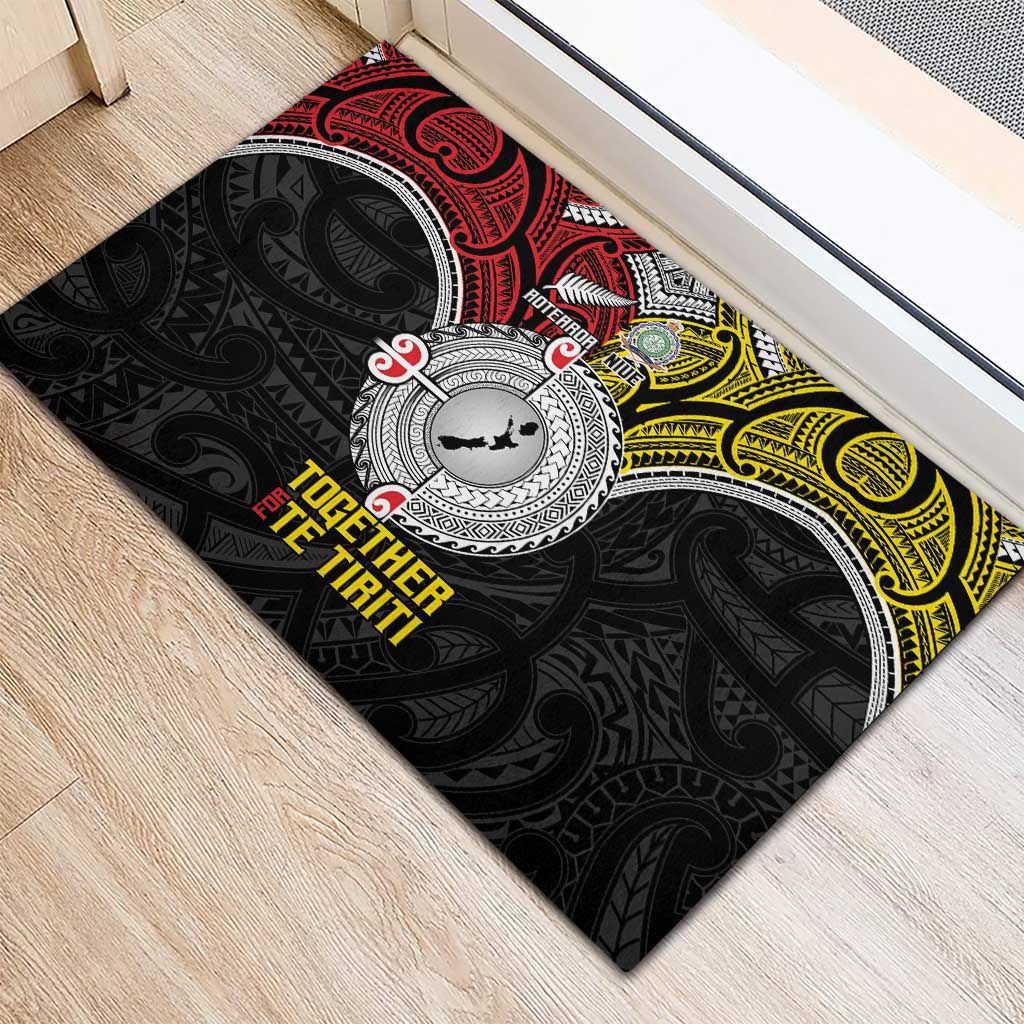 Aotearoa and Niue Mo Te Tiriti Rubber Doormat New Zealand Honour The Treaty Ake!Ake!Ake!