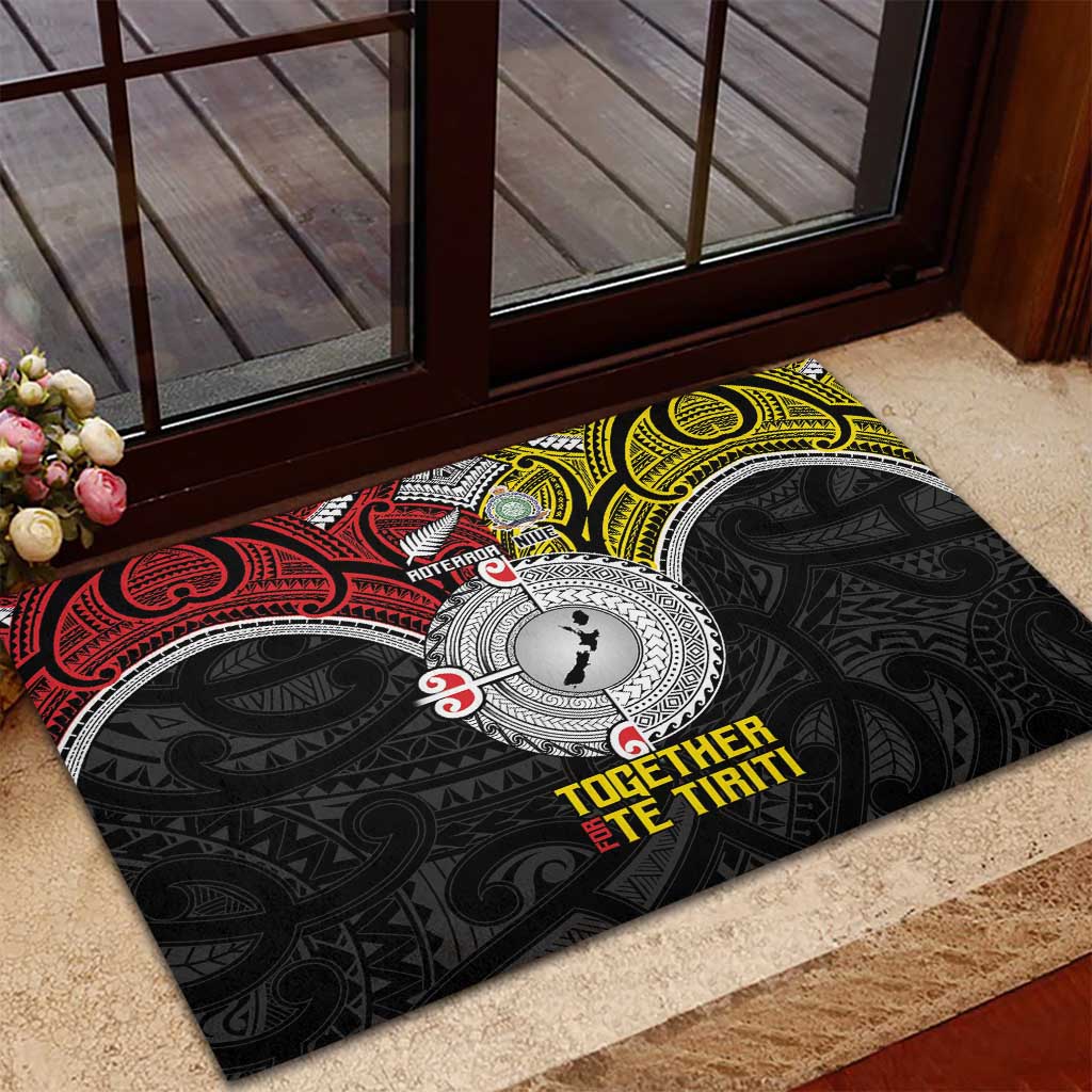 Aotearoa and Niue Mo Te Tiriti Rubber Doormat New Zealand Honour The Treaty Ake!Ake!Ake!