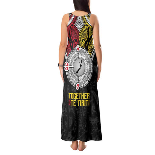 Aotearoa and Niue Mo Te Tiriti Tank Maxi Dress New Zealand Honour The Treaty Ake!Ake!Ake!