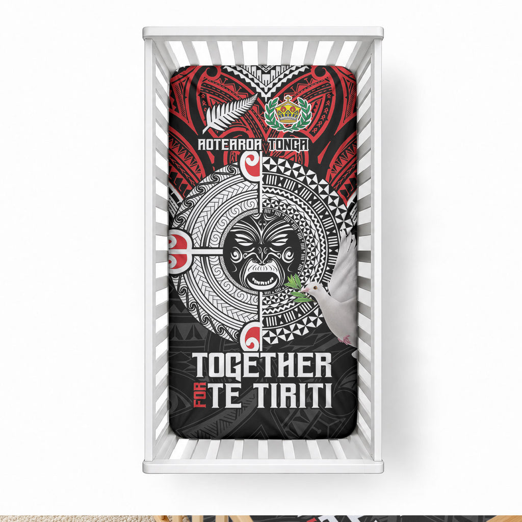 Aotearoa and Tonga Mo Te Tiriti Baby Bed Cover New Zealand Honour The Treaty Ake!Ake!Ake!