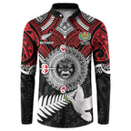 Aotearoa and Tonga Mo Te Tiriti Button Sweatshirt New Zealand Honour The Treaty Ake!Ake!Ake!