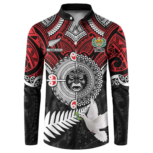 Aotearoa and Tonga Mo Te Tiriti Button Sweatshirt New Zealand Honour The Treaty Ake!Ake!Ake!