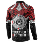 Aotearoa and Tonga Mo Te Tiriti Button Sweatshirt New Zealand Honour The Treaty Ake!Ake!Ake!