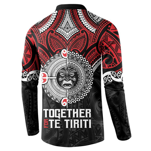 Aotearoa and Tonga Mo Te Tiriti Button Sweatshirt New Zealand Honour The Treaty Ake!Ake!Ake!
