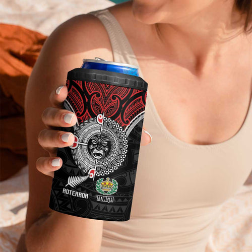 Aotearoa and Tonga Mo Te Tiriti 4 in 1 Can Cooler Tumbler New Zealand Honour The Treaty Ake!Ake!Ake!