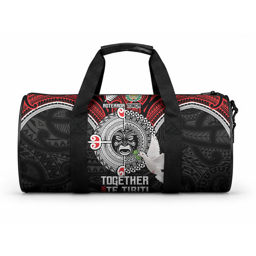 Aotearoa and Tonga Mo Te Tiriti Duffle Bag New Zealand Honour The Treaty Ake!Ake!Ake!