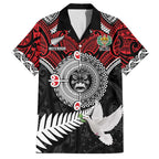 Aotearoa and Tonga Mo Te Tiriti Family Matching Off Shoulder Short Dress and Hawaiian Shirt New Zealand Honour The Treaty Ake!Ake!Ake!